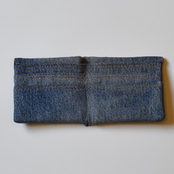 Wallet bifold two tone ombré distressed denim - Picture 3 of 5